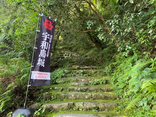 宇和島城へ、また階段が多い