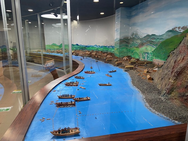 鰊漁と当時の余市港の模型